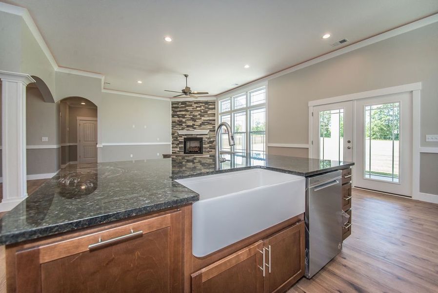 Representative furnished interior of a home built from the Beaumont Elite by Enchanted Homes in Pointe Summit, Slater-Marietta (Image 10).