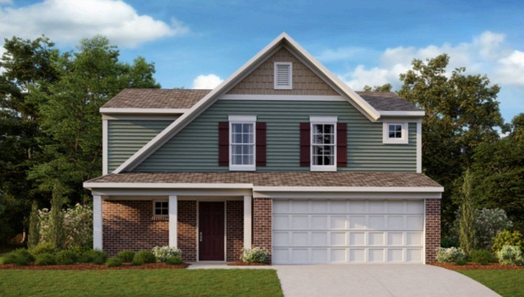 Representative exterior photo of a completed home built from the Danville by Fischer Homes in Three Rivers, Euharlee, GA (Image 5).