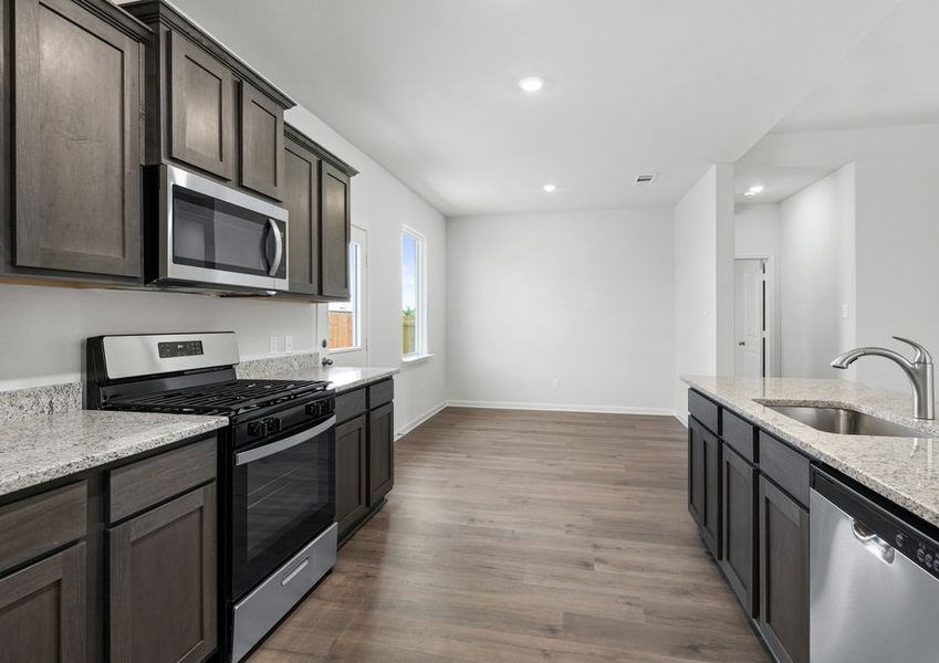 The kitchen of the Reed has sprawling granite countertops. The kitchen of the Reed has sprawling granite countertops.