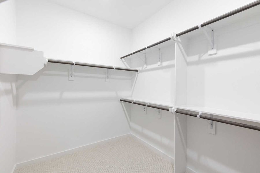 Representative Primary Closet - some options shown Representative Primary Closet - some options shown