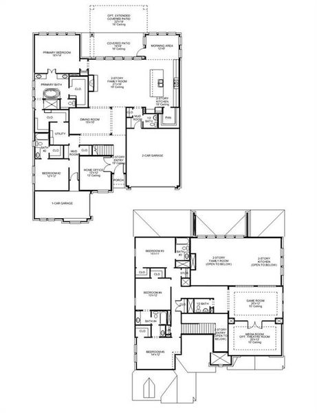 2D floor plan layout of this home in Terraces, Rockwall, TX (Image 4).