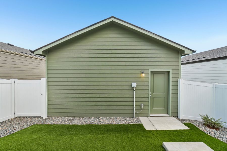 Exterior details and patio area of a home in Liberty Draw, Evans (Image 27).