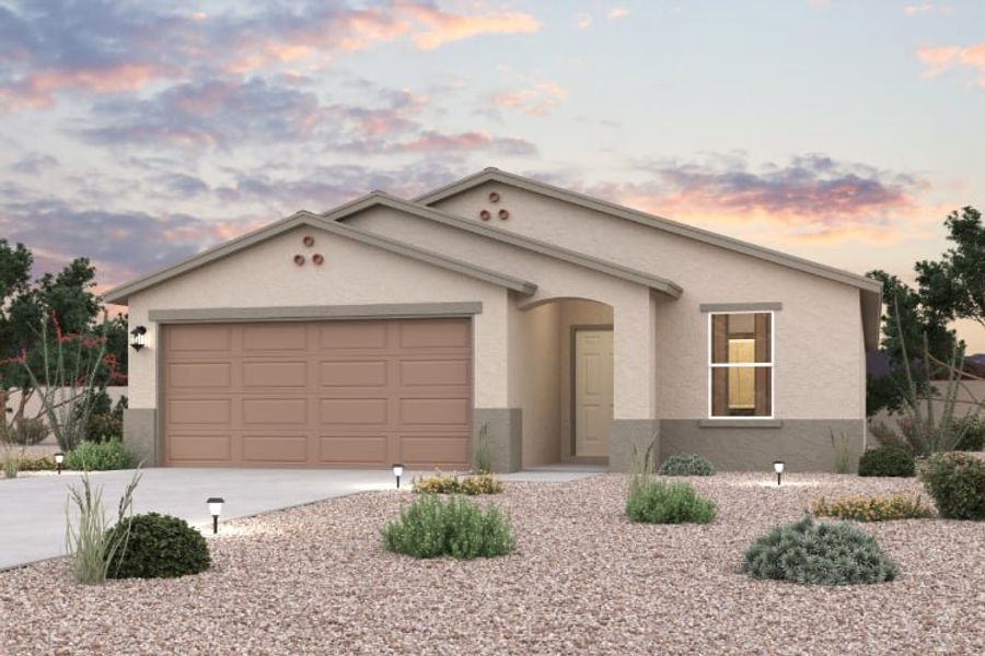 Representative exterior photo of a completed home built from the Palmero by Century Complete in Desert Lakes, Fort Mohave, AZ (Image 1).