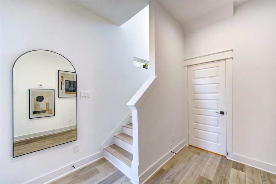 Modern entryway located on the first floor.