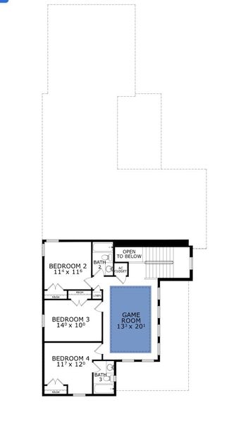 2D floor plan layout for the Fiji - Classic Series | 50' Wide Lots by ICI Homes in Laureate Park, Orlando, FL (Image 4).