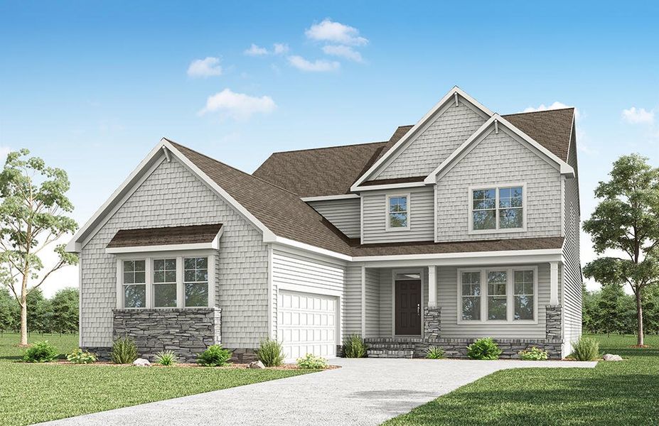 Representative exterior photo of a completed home built from the Stockbridge - Waterfront Home by Eastwood Homes in Arbordale, Blythewood, SC (Image 2).