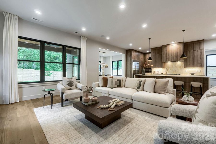 Living Space open to Kitchen & Dining