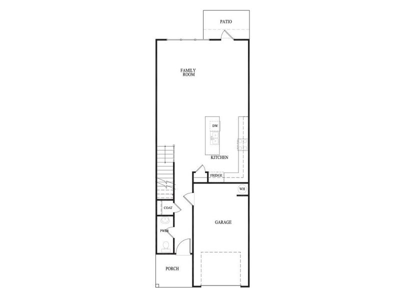 2D floor plan layout for the The Hanson by Stephen Elliott Homes in The Reserve at Clocktower, Douglasville, GA (Image 3).