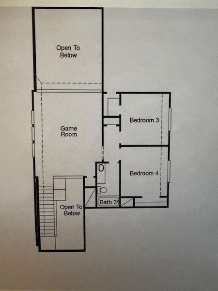 2D floor plan layout of this home in Grand Central Park, Conroe, TX (Image 3).