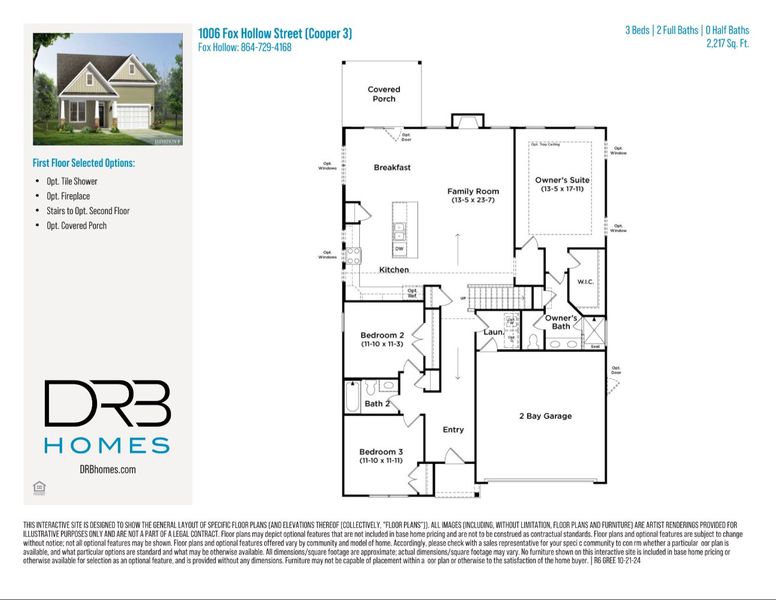 2D floor plan layout of this home in Fox Hollow, Spartanburg, SC (Image 5).