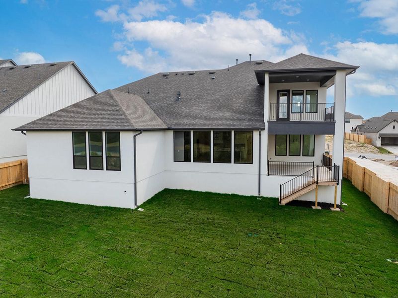Exterior details and patio area of a home in Lariat - 80', Liberty Hill (Image 3).