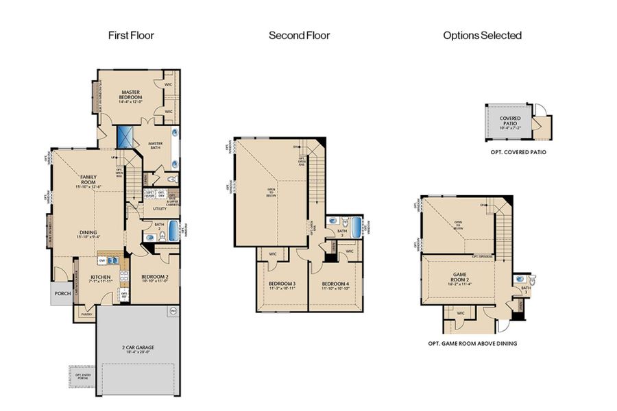 2D floor plan layout of this home in Elevon, Lavon, TX (Image 1). 2D floor plan layout of this home in Elevon, Lavon, TX (Image 1).