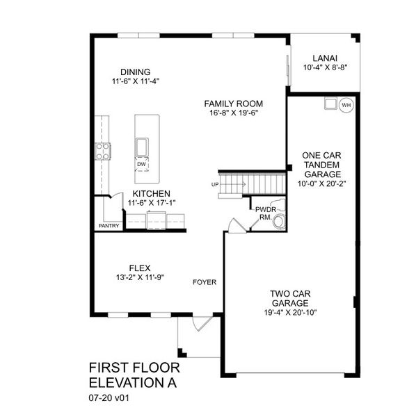 2D floor plan layout for the Lynn Haven by Ryan Homes in Brooks Landing, Titusville, FL (Image 4).