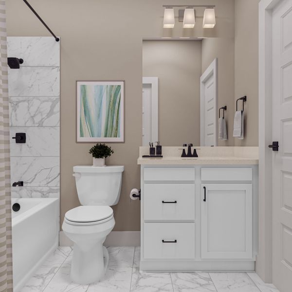 Furnished interior view inside a new home in Dunham Pointe, Cypress (Image 19). Furnished interior view inside a new home in Dunham Pointe, Cypress (Image 19).