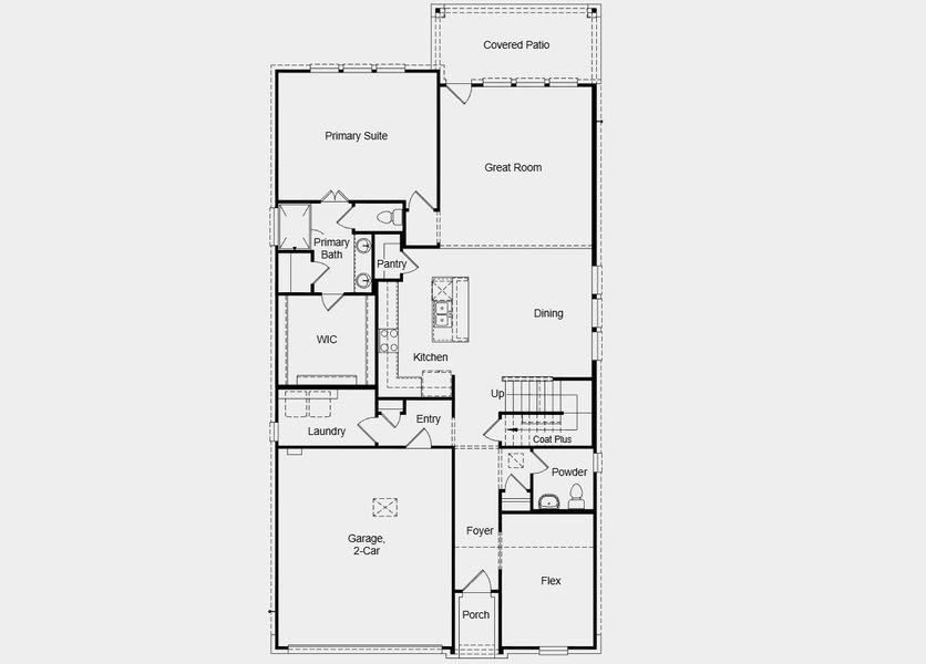 2D floor plan layout for the Jacinta by Taylor Morrison in Turners Crossing, Austin, TX (Image 3).