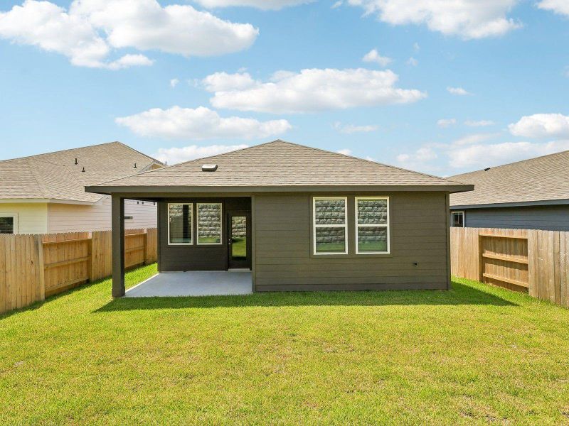 Exterior details and patio area of a home in Pine Lake Cove - Traditional Series, Montgomery (Image 19). Exterior details and patio area of a home in Pine Lake Cove - Traditional Series, Montgomery (Image 19).