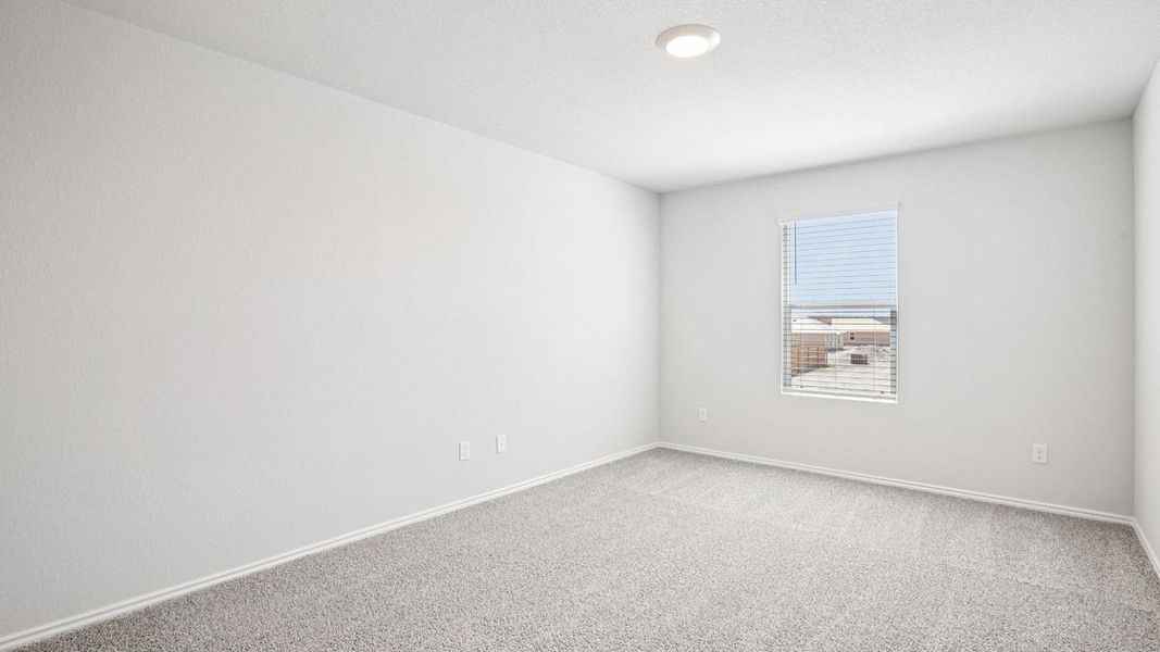 Bright room featuring light grey carpeting and neutral wall tones