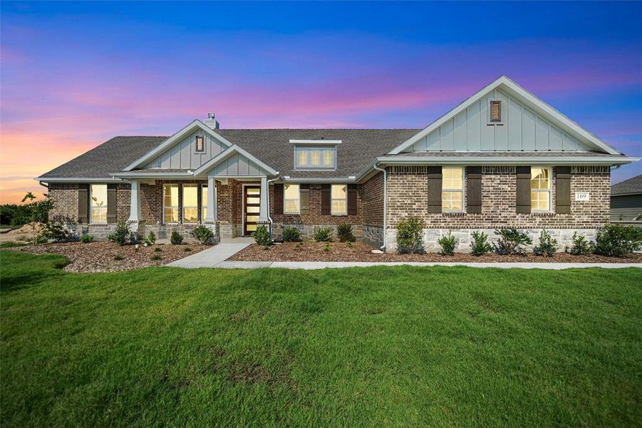 Front exterior of a new home in Fairview Meadows, New Fairview, TX, highlighting curb appeal (Image 22). Front exterior of a new home in Fairview Meadows, New Fairview, TX, highlighting curb appeal (Image 22).