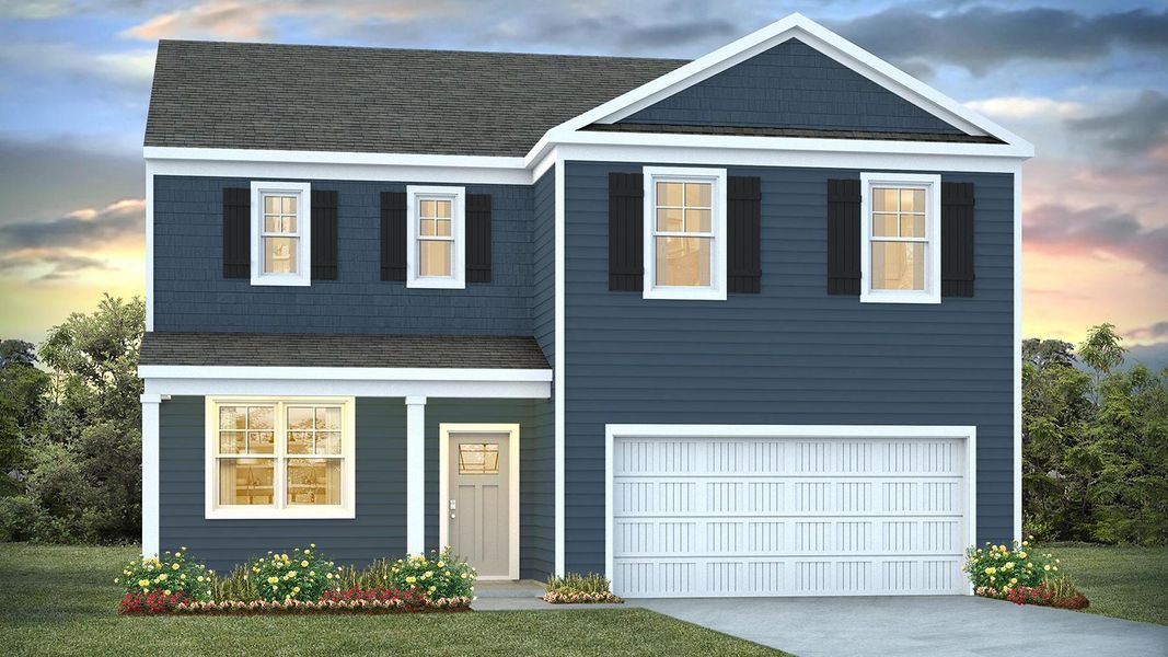 Representative exterior photo of a completed home built from the GALEN by D.R. Horton in Driftwood, Richlands, NC (Image 1).