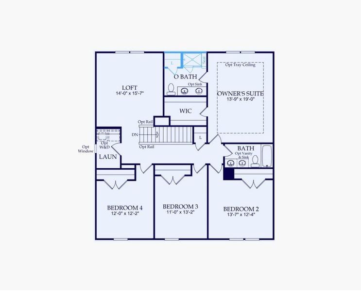 2D floor plan layout of this home in Berkeley Mill, Cumming, GA (Image 3).