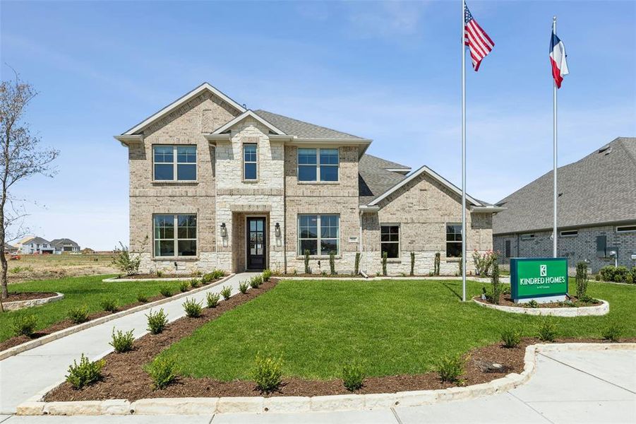 Front exterior of a new home in Stone Eagle, Azle, TX, highlighting curb appeal (Image 23). Front exterior of a new home in Stone Eagle, Azle, TX, highlighting curb appeal (Image 23).