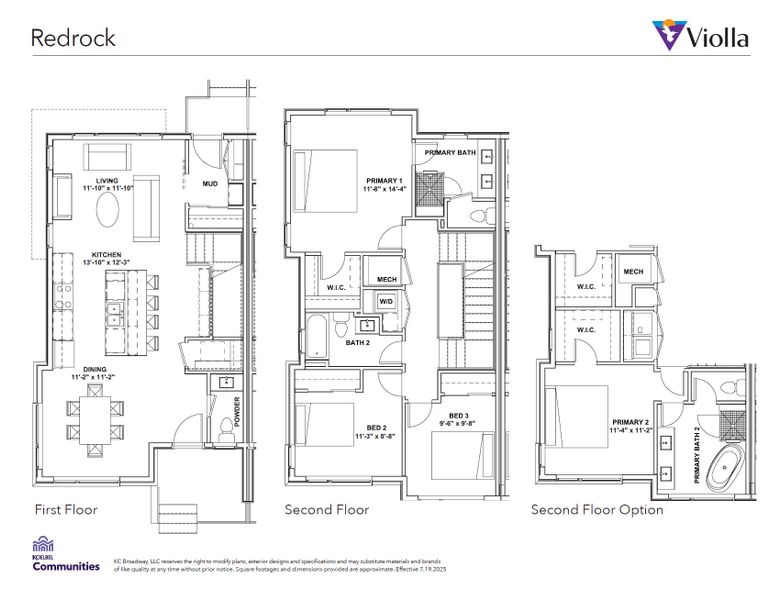 2D floor plan layout for the Plan 3 by Koelbel and Company in Violla, Boulder, CO (Image 4).