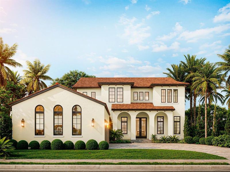 Front exterior of a new home in , Montverde, FL, highlighting curb appeal (Image 1). Front exterior of a new home in , Montverde, FL, highlighting curb appeal (Image 1).