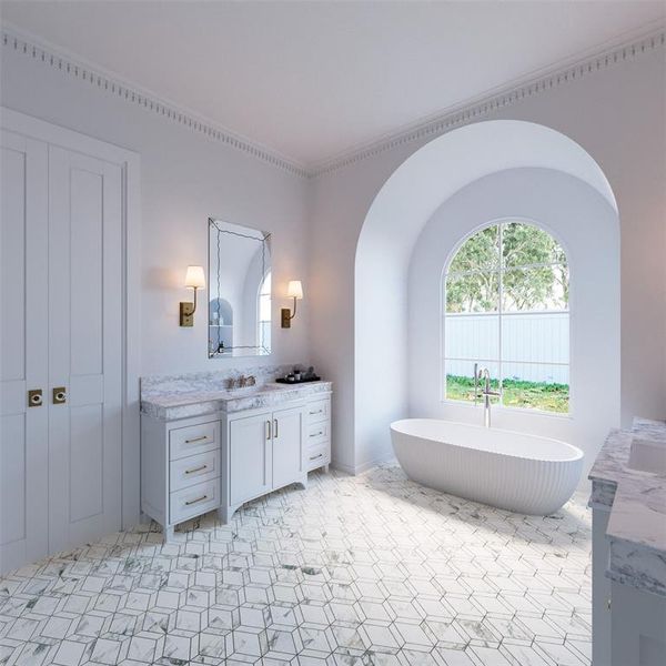 Furnished interior view inside a new home in , Dallas (Image 13).