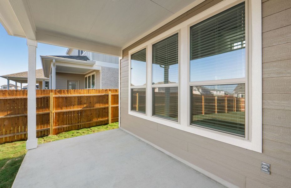 Exterior details and patio area of a home in Santa Rita Ranch, Liberty Hill (Image 26).