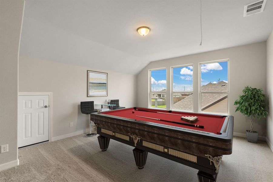 As you make your way upstairs this exceptional game room is a standout feature in this remarkable property, offering a space that combines luxury and fun for all ages.