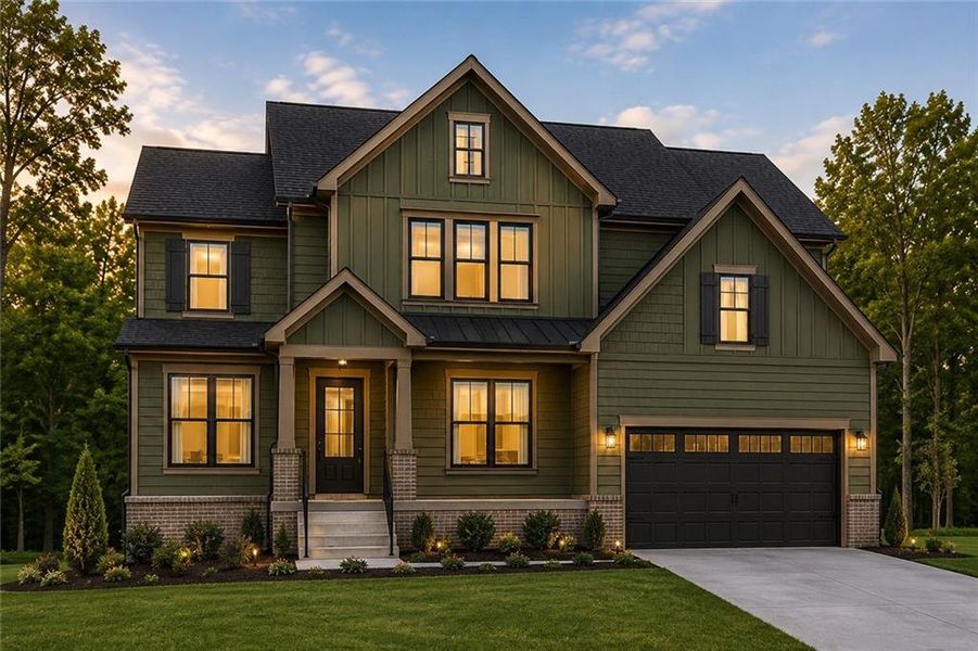 Front exterior of a new home in , McDonough, GA, highlighting curb appeal (Image 21).