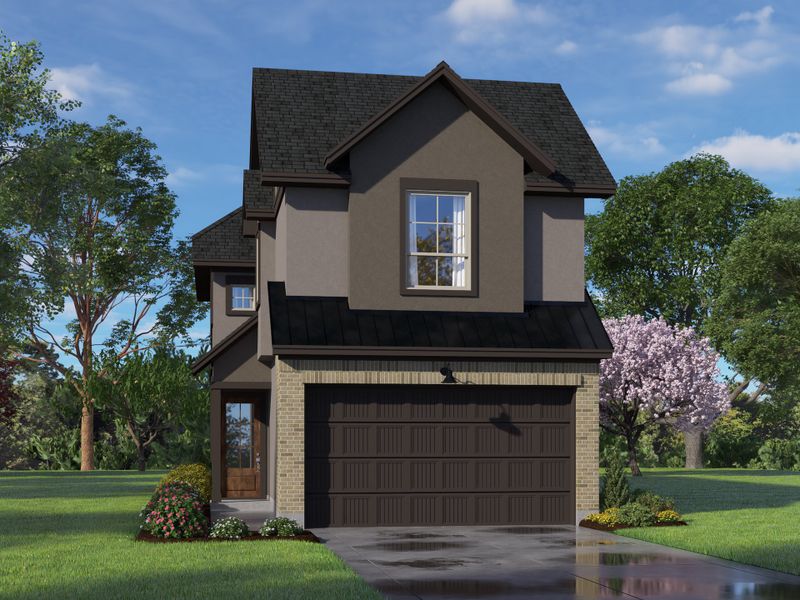 Front exterior of a new home in Sienna, Missouri City, TX, highlighting curb appeal (Image 19).