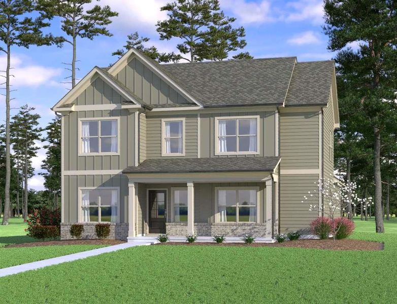 Front exterior of a new home in Ridge Pointe, Athens, GA, highlighting curb appeal (Image 1). Front exterior of a new home in Ridge Pointe, Athens, GA, highlighting curb appeal (Image 1).