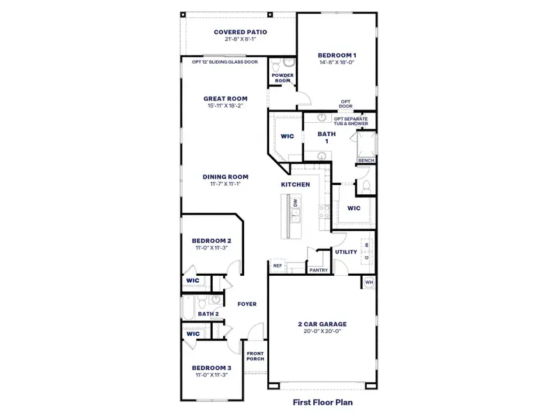 2D floor plan layout of this home in Aloravita, Peoria, AZ (Image 2).