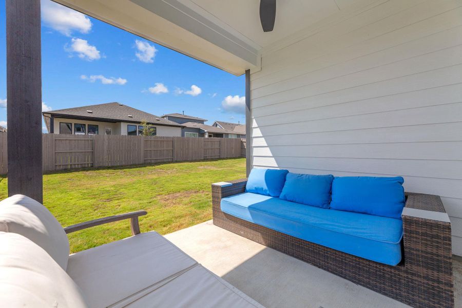 Exterior details and patio area of a home in , Austin (Image 1).