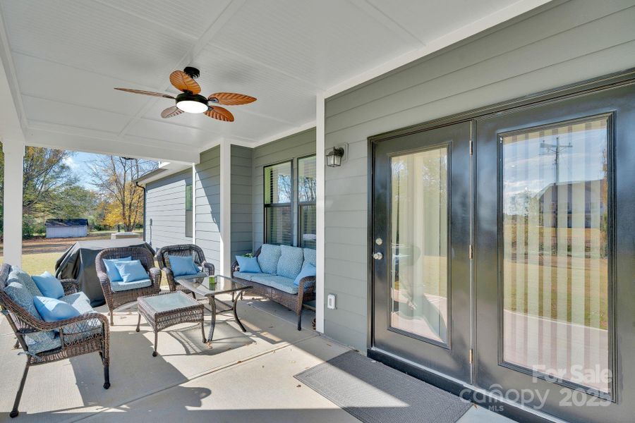 Exterior details and patio area of a home in Whitaker Pointe, Huntersville (Image 23).