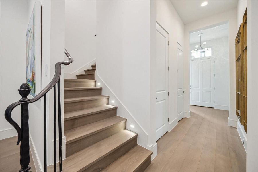 Along the entry hallway there is a dedicated coat closet, along with an elevator shaft that is currently a second large storage space. Along the entry hallway there is a dedicated coat closet, along with an elevator shaft that is currently a second large storage space.
