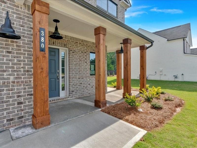 Exterior details and patio area of a home in The Overlook at Factory Shoals, Mableton (Image 2). Exterior details and patio area of a home in The Overlook at Factory Shoals, Mableton (Image 2).