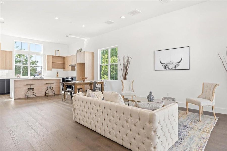 Furnished interior view inside a new home in Middle Street Lofts on the Bayou, Houston (Image 15). Furnished interior view inside a new home in Middle Street Lofts on the Bayou, Houston (Image 15).