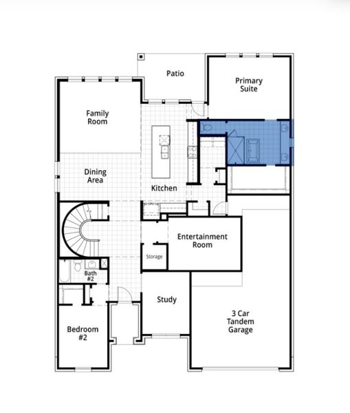 2D floor plan layout for the Leyland by Highland Homes in Mantua Point, Van Alstyne, TX (Image 32).