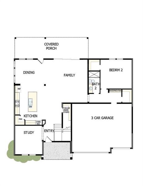 2D floor plan layout of this home in Havencroft, Woodstock, GA (Image 3).