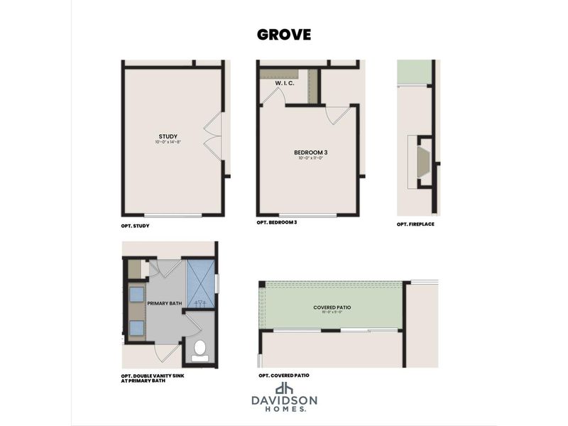 2D floor plan layout for the The Grove A by Davidson Homes LLC in Vineyards at Cottonwood, Cottonwood, AZ (Image 4). 2D floor plan layout for the The Grove A by Davidson Homes LLC in Vineyards at Cottonwood, Cottonwood, AZ (Image 4).