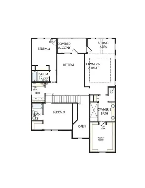 2D floor plan layout of this home in Havencroft, Woodstock, GA (Image 2).