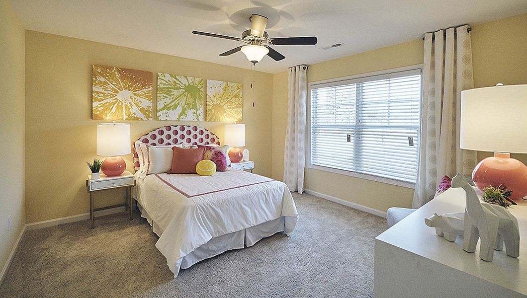 Furnished interior view inside a new home in The Meadows at Kinsley, Jamestown (Image 37). Furnished interior view inside a new home in The Meadows at Kinsley, Jamestown (Image 37).
