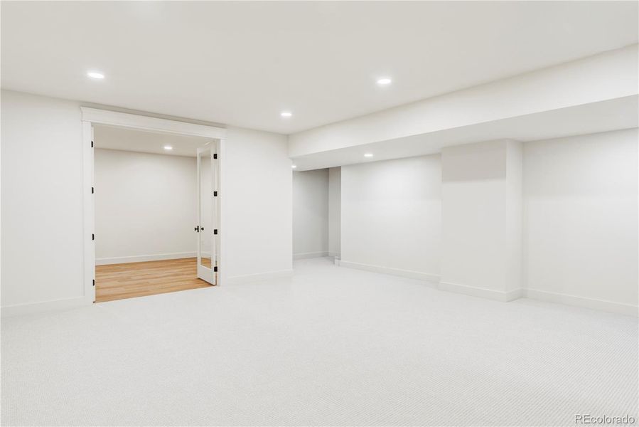 Finished basement with expansive rec room and flexible living space