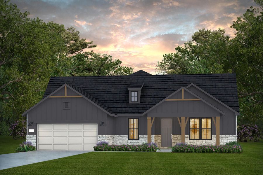 Representative exterior photo of a completed home built from the Stardom by Del Webb in Del Webb Bridgeland, Cypress, TX (Image 6).