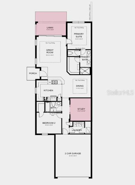 2D floor plan layout of this home in Esplanade at Center Lake Ranch, St. Cloud, FL (Image 2). 2D floor plan layout of this home in Esplanade at Center Lake Ranch, St. Cloud, FL (Image 2).