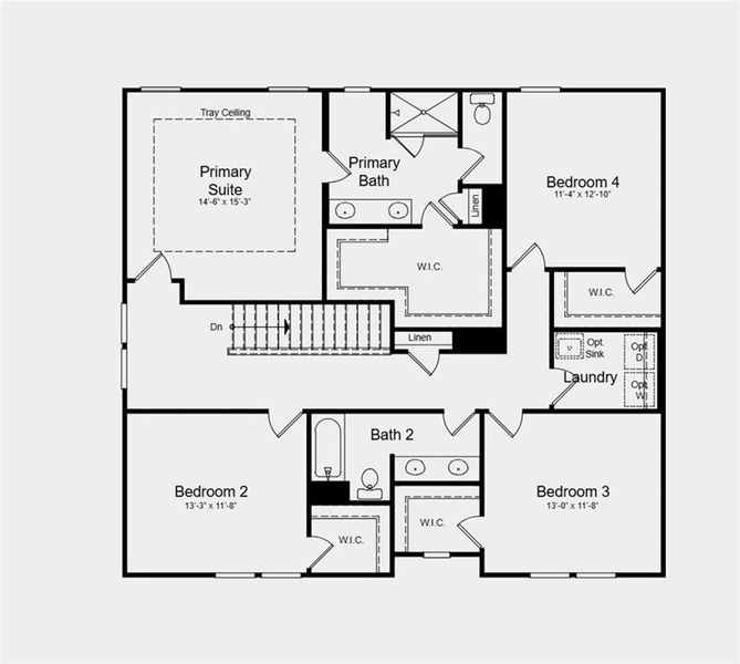 2D floor plan layout of this home in Heritage River, Euharlee, GA (Image 3).