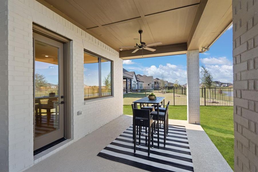 Covered patio is perfect for entertaining