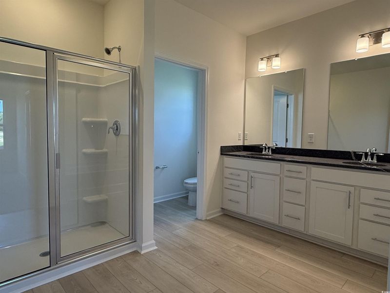 Spacious closet with dark carpet Spacious closet with dark carpet